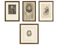 A Group of Six Framed Black and White Engravings of Famous British Figures