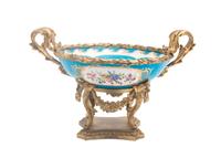 A Sevres Gilt Bronze Mounted Center Bowl Width over handles 14 1/4 inches. — 19TH CENTURY