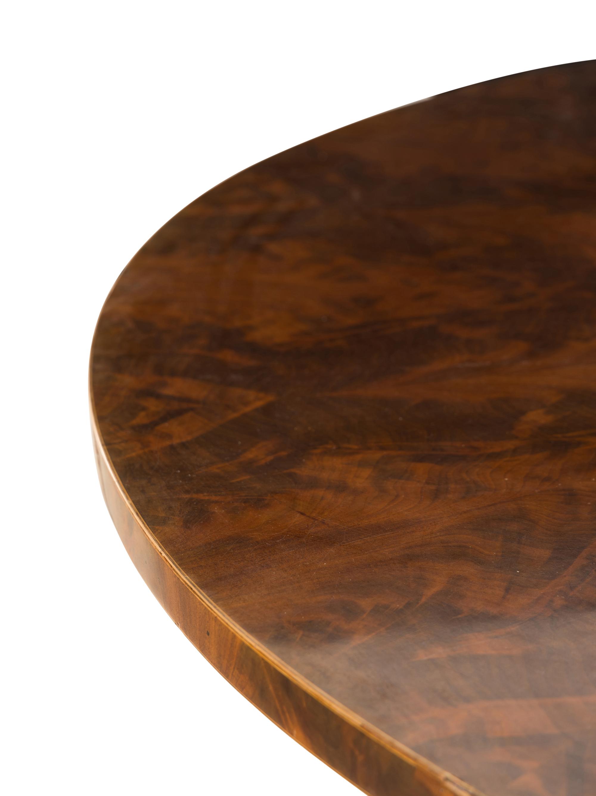 A Biedermeier Satinwood Inlaid Mahogany Tilt-Top Breakfast Table