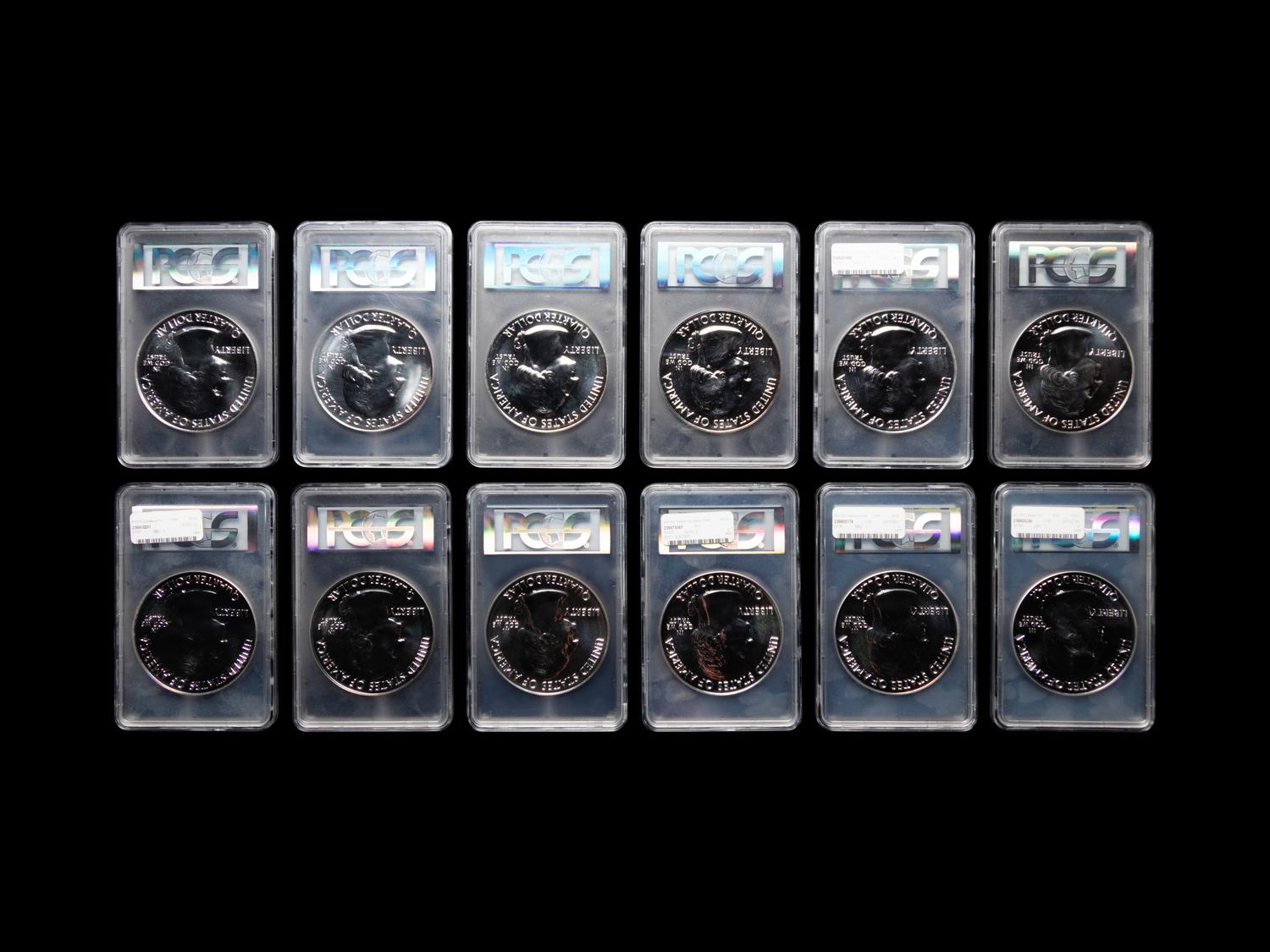 A Group of Twelve U.S Mint Issued America the Beautiful Series 5 oz. Silver Rounds (PCGS Graded)