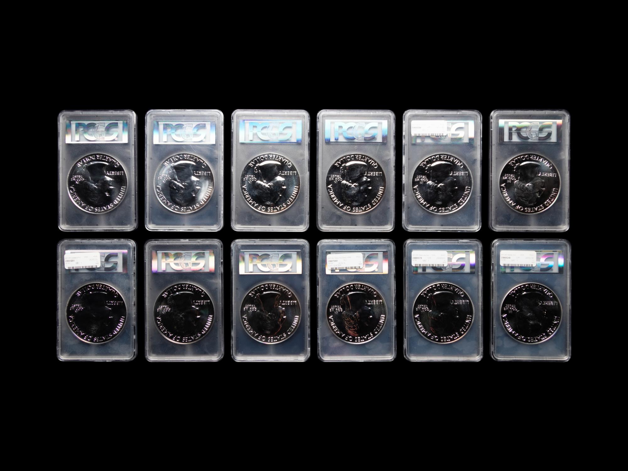 A Group of Twelve U.S Mint Issued America the Beautiful Series 5 oz. Silver Rounds (PCGS Graded)