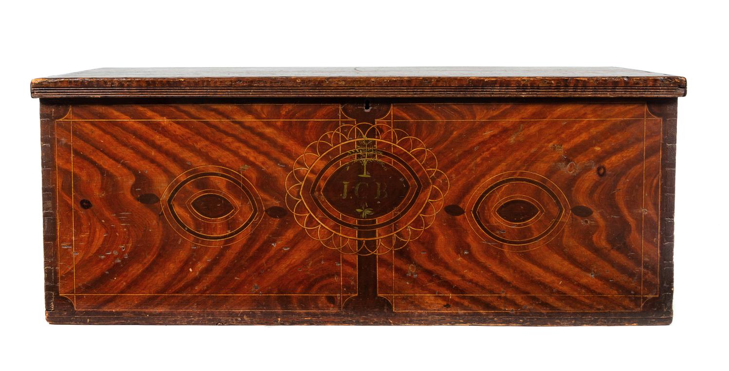 A Federal Grain-Painted Pine Blanket Chest