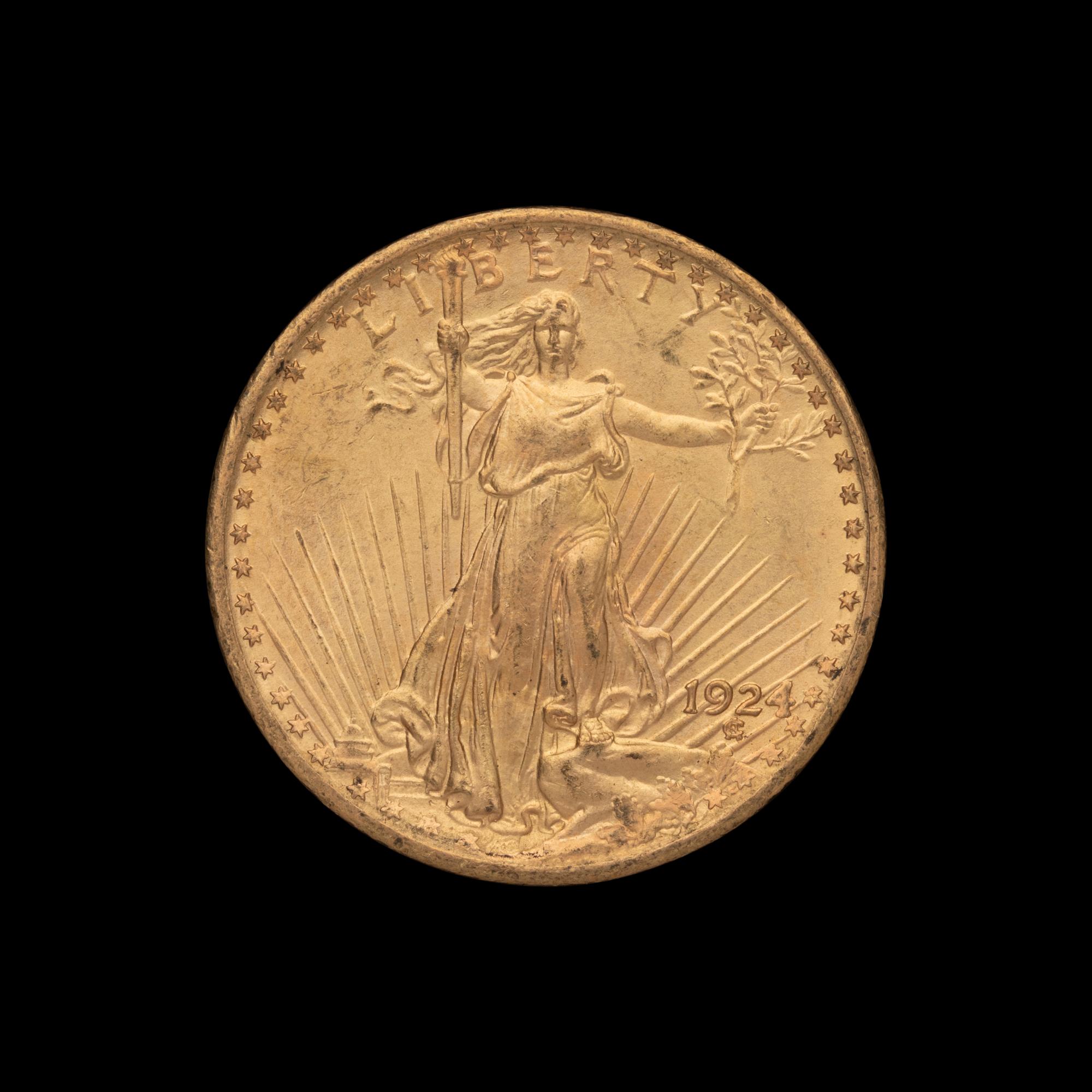 A 1924 Saint Gaudens $20 Gold Coin