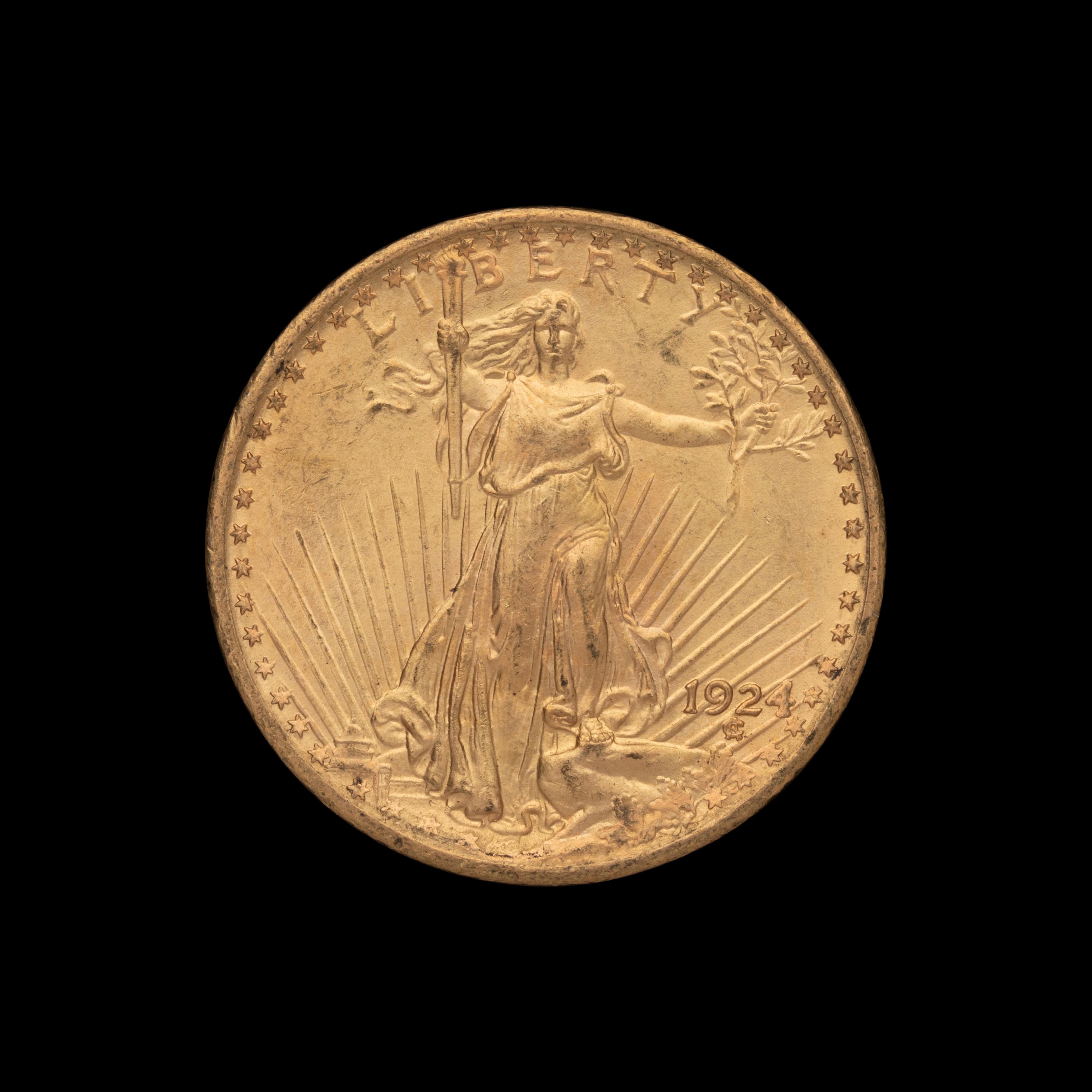 A 1924 Saint Gaudens $20 Gold Coin