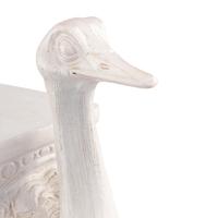 A White-Glazed Earthenware Ostrich-Form Stool