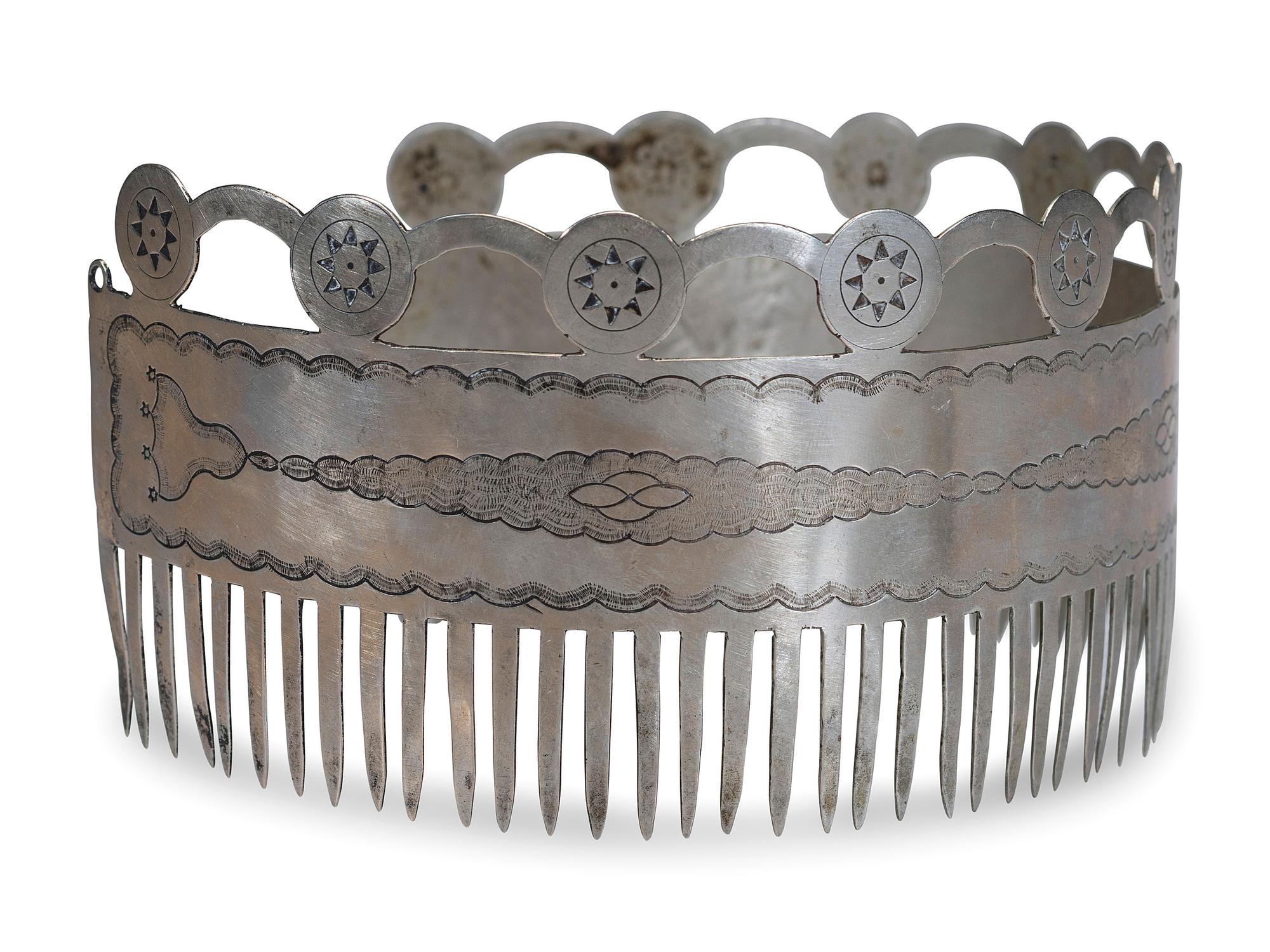 Menominee German Silver Hair Comb