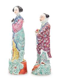 Two Chinese Polychrome Decorated Porcelain Figures
