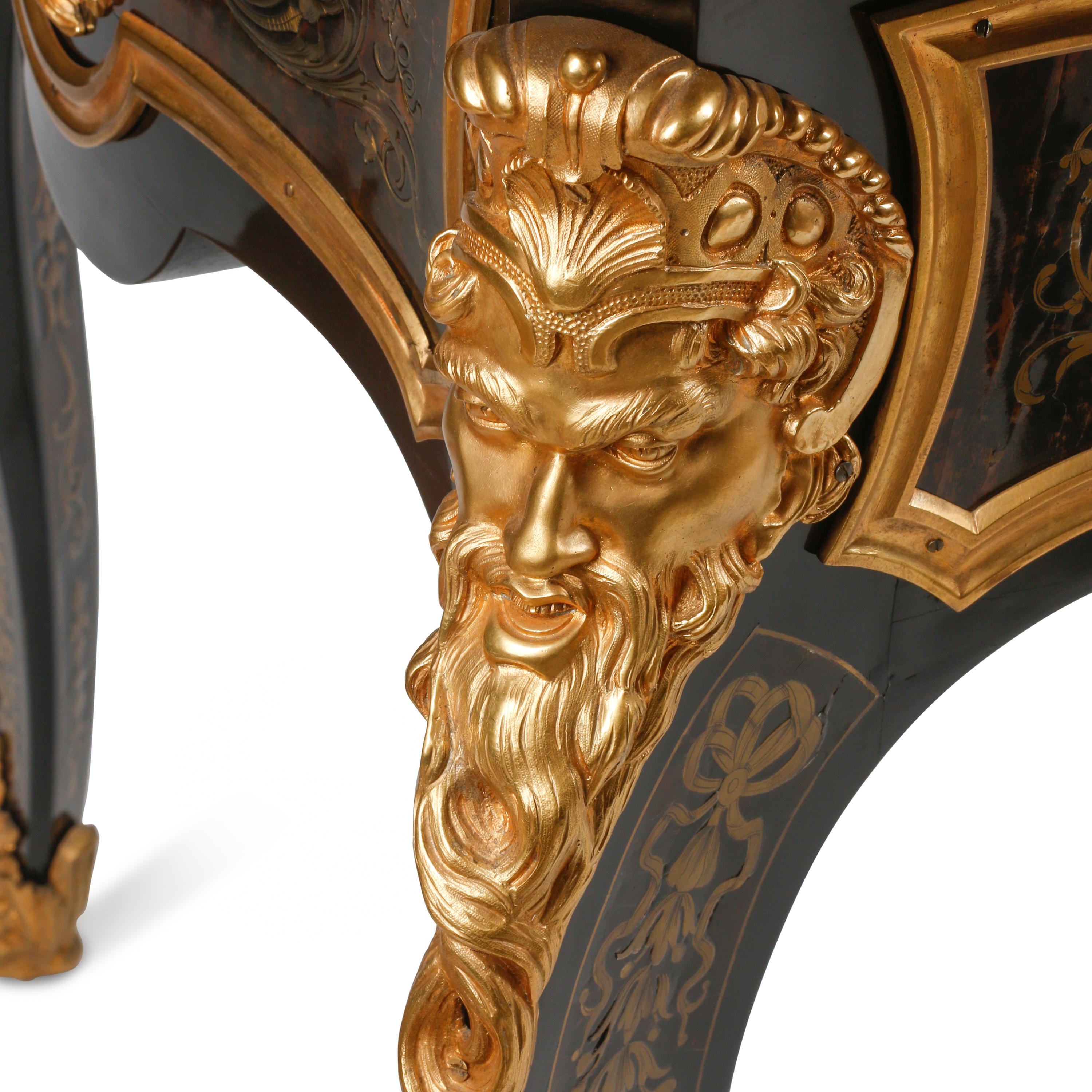 A French Gilt Bronze Mounted Boulle Marquetry Bureau Plat