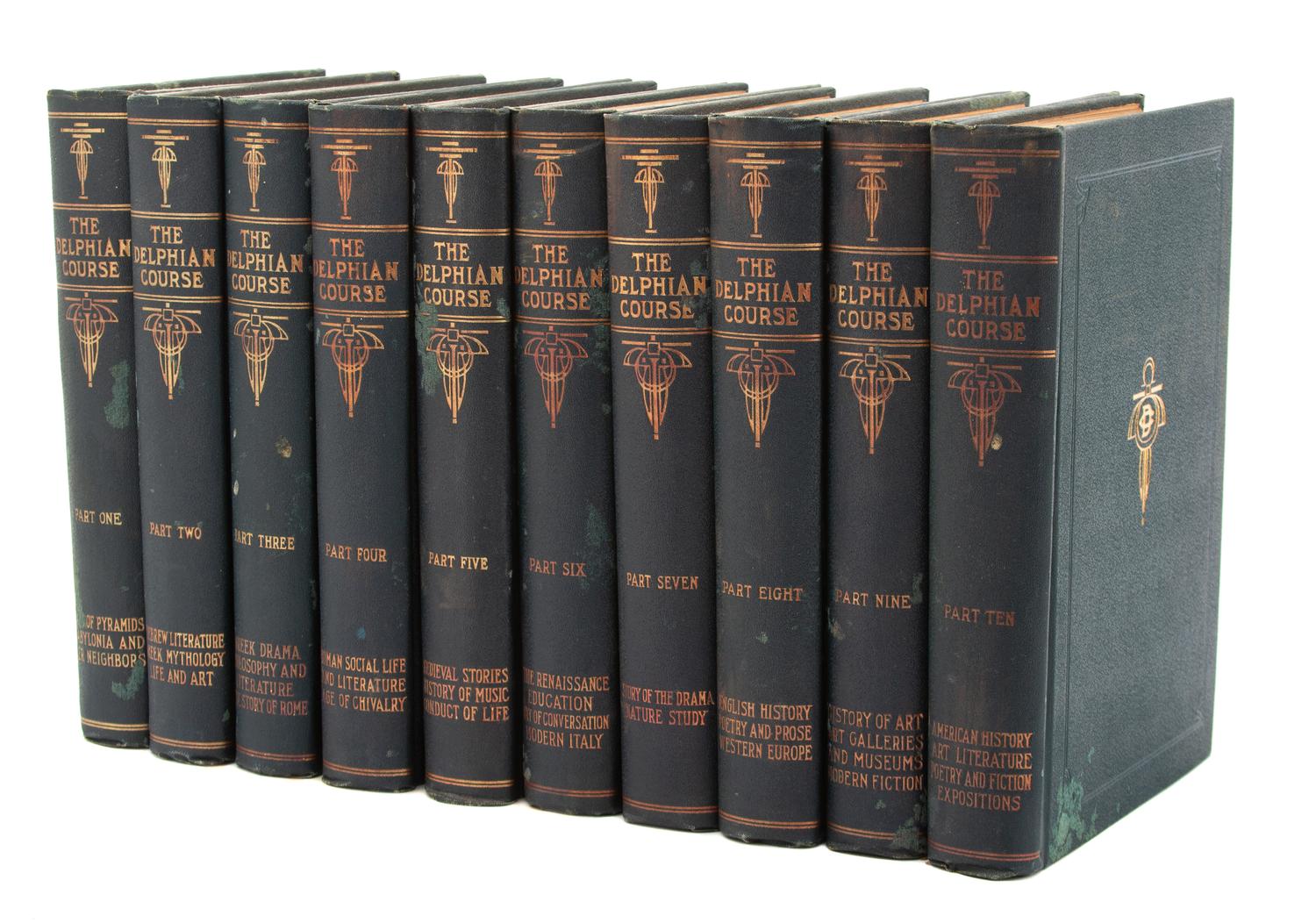 [BINDINGS] 10 VOLUMES - The Delphian Course, W. B. Conkey Company