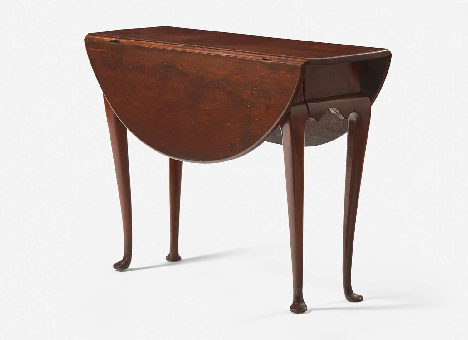 A diminutive Queen Anne cherry drop-leaf table, New England, mid-18th century