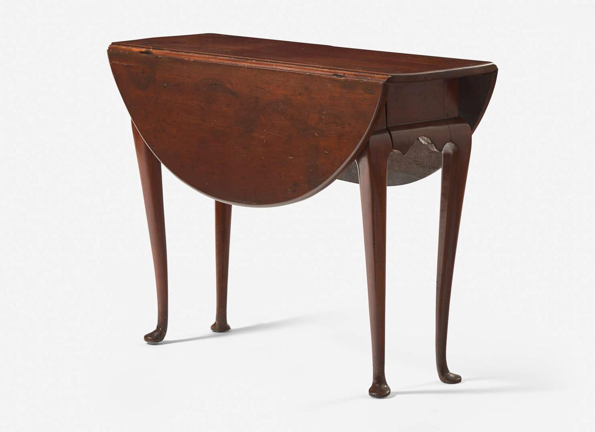 A diminutive Queen Anne cherry drop-leaf table, New England, mid-18th century