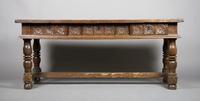 A Renaissance Revival Refractory Table, Height 33 1/2 x width 78 3/4 x depth 30 1/2 inches.