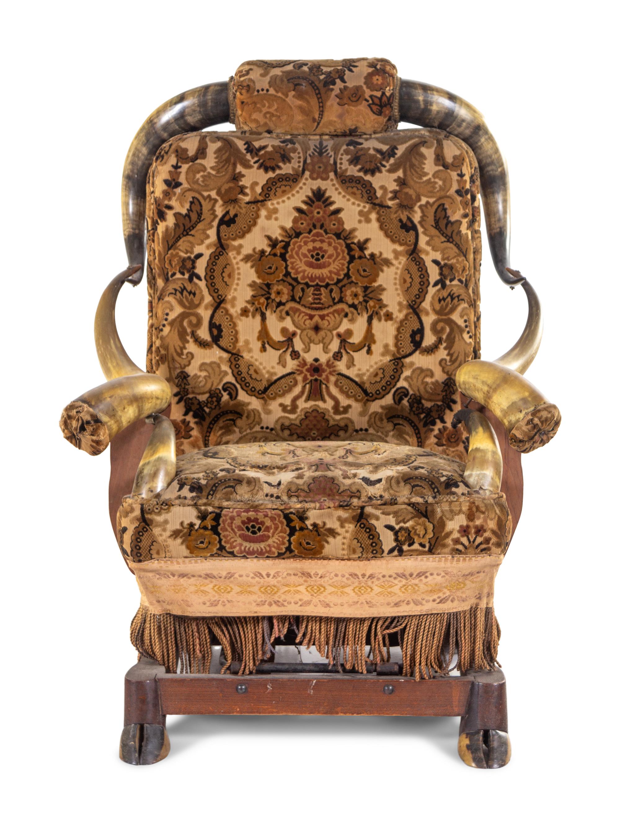 A Victorian Horn-Mounted Rocking Chair