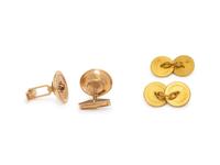 TWO PAIRS OF YELLOW GOLD CUFFLINKS