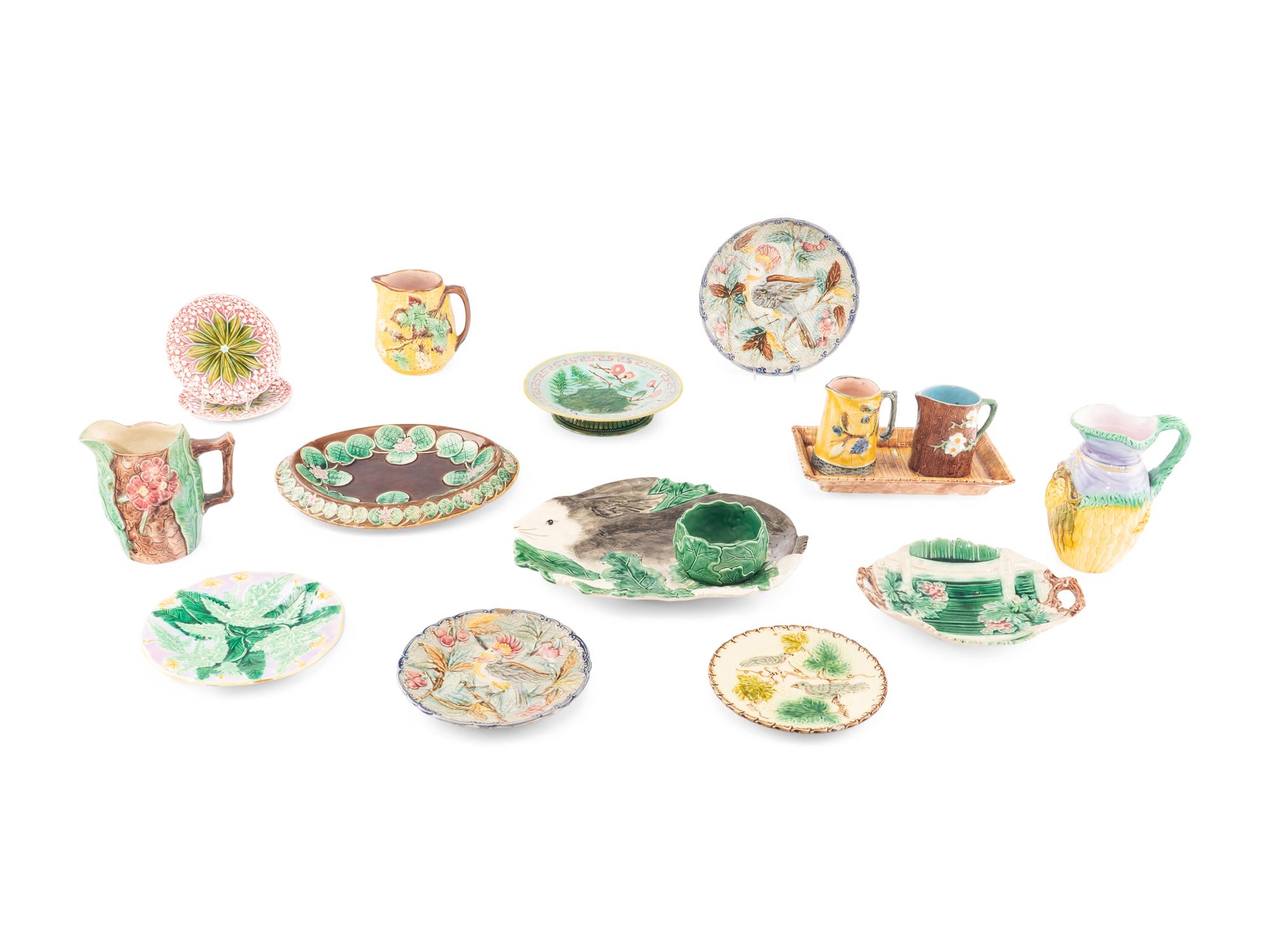 A Collection of Majolica and Earthenware Articles