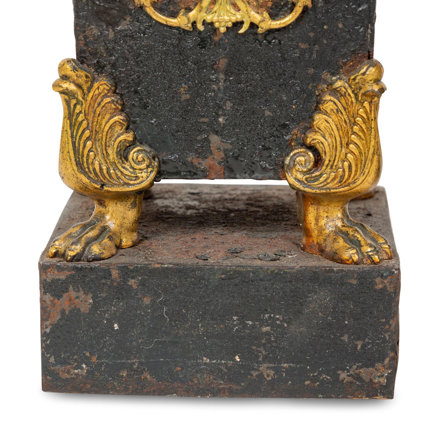 A Pair of Regency Gilt Metal Mounted Tole Vases