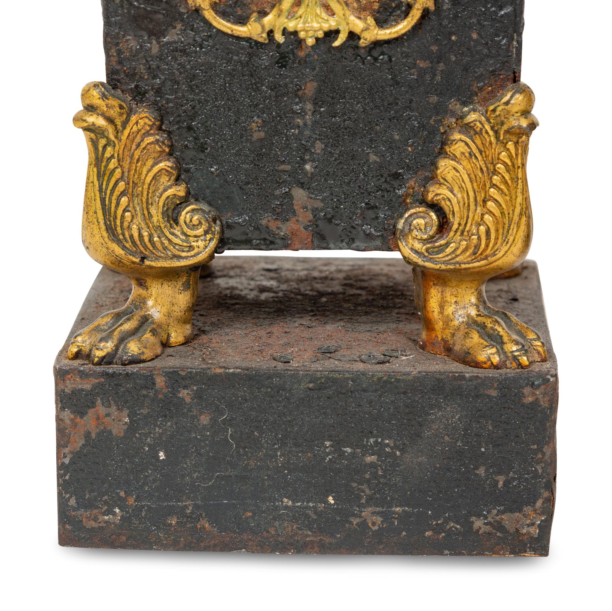 A Pair of Regency Gilt Metal Mounted Tole Vases