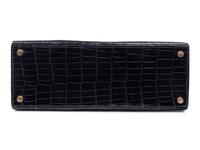 Hermès 28cm Black Porosus Crocodile Bag, 1960s
