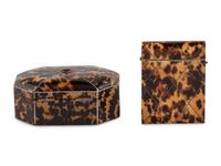 Two English Tortoise-Shell Mounted Articles