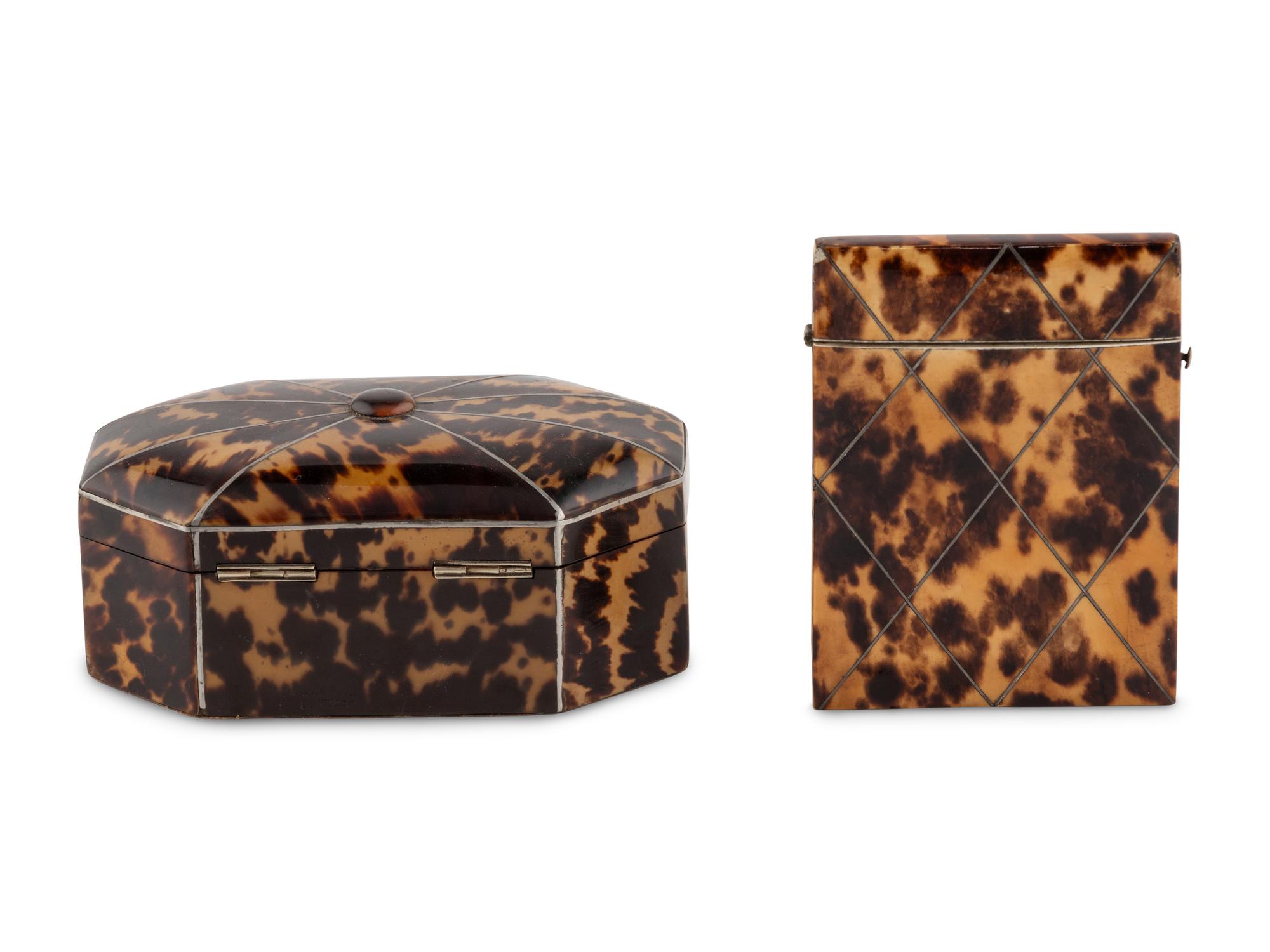 Two English Tortoise-Shell Mounted Articles