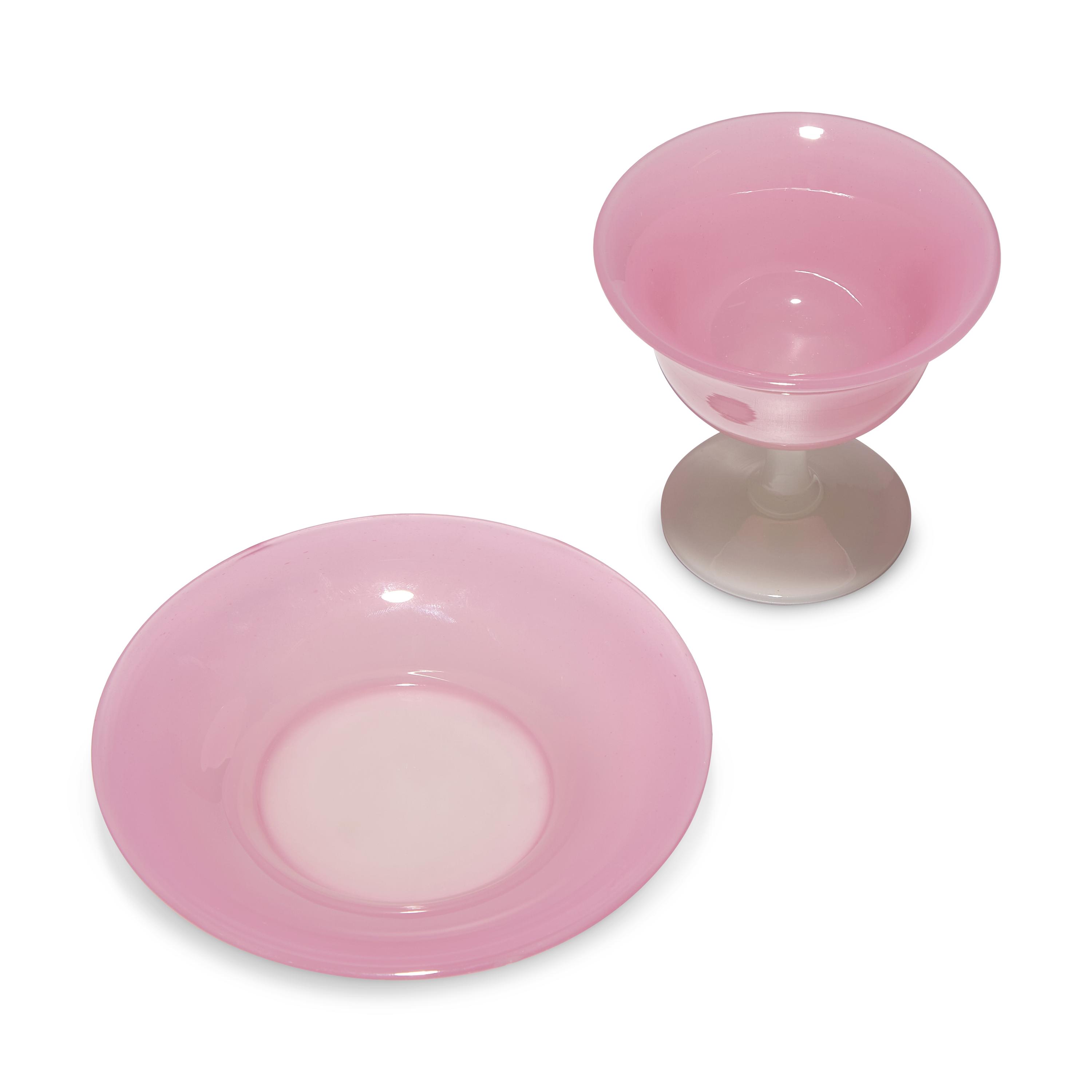 A Steuben Carder Rose Glass Table Service