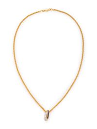 YELLOW GOLD, DIAMOND AND SAPPHIRE PENDANT/NECKLACE