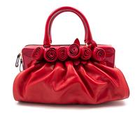 A Valentino Red Leather Handbag, 14.5" x 7" x 6".