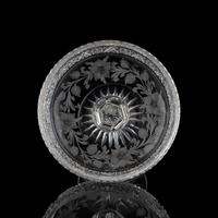 A Tuthill Cut Glass Compote with Primroses