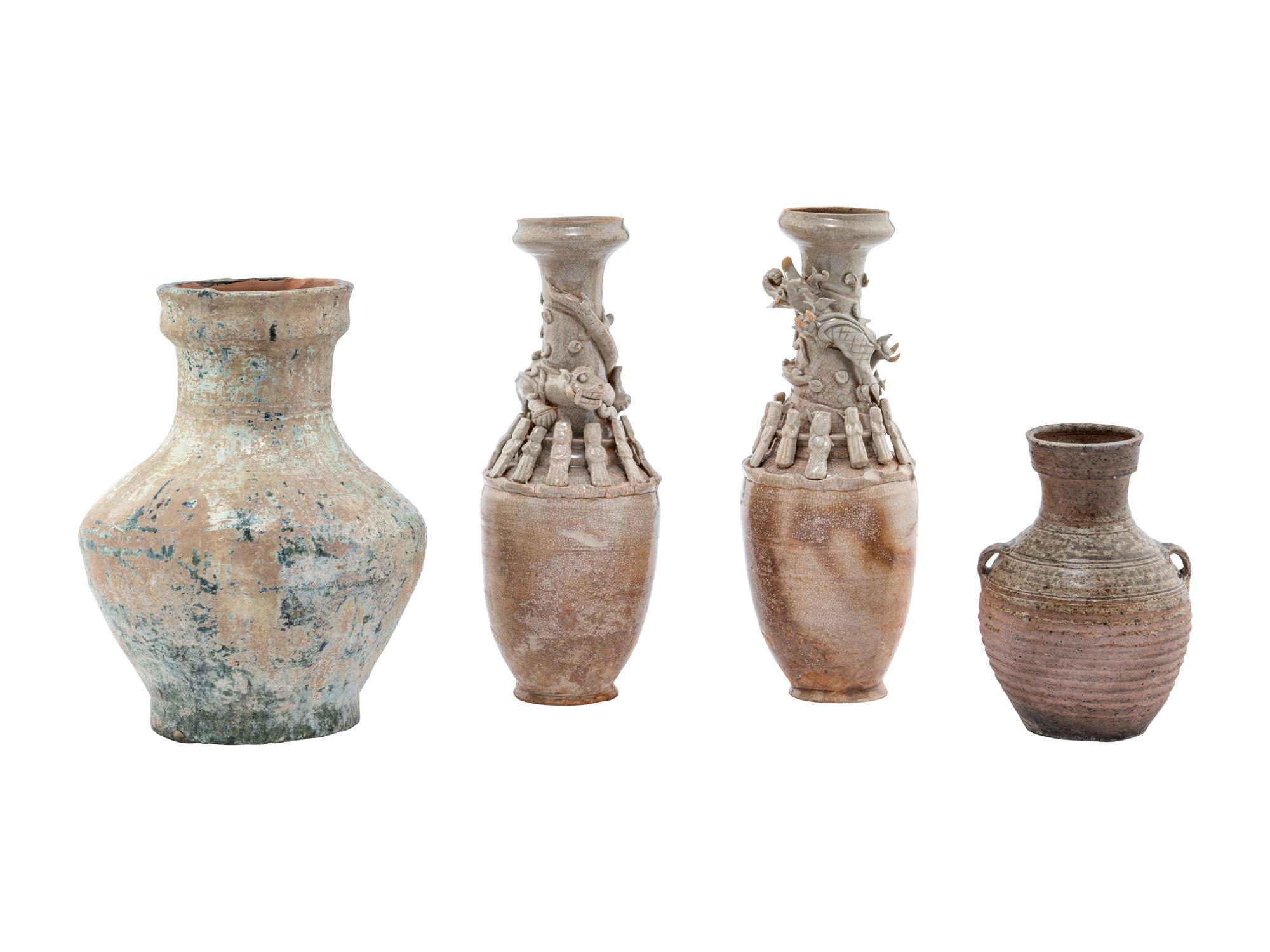 Four Chinese Pottery Funerary Vases