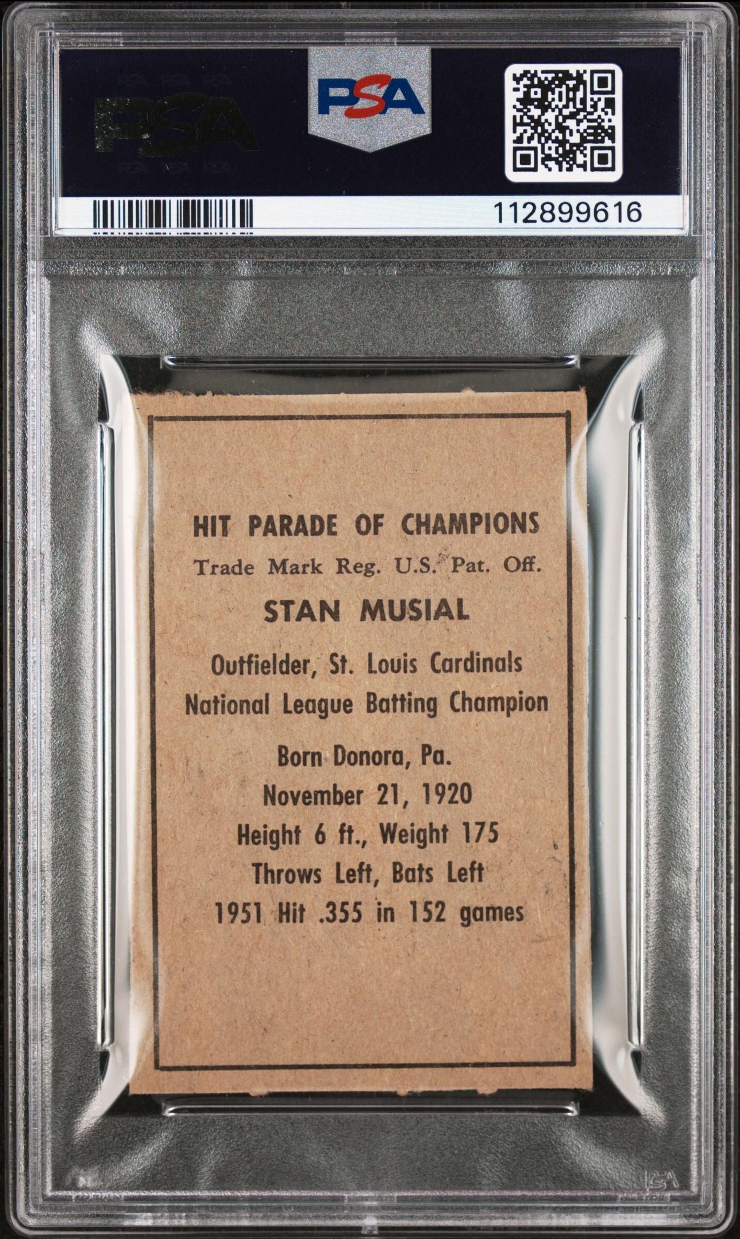 A 1952 Berk Ross Stan Musial Baseball Card (PSA 6 EX-MT)