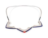Sterling Silver Necklace and Earrings Set, with Coral and Lapis Inlay