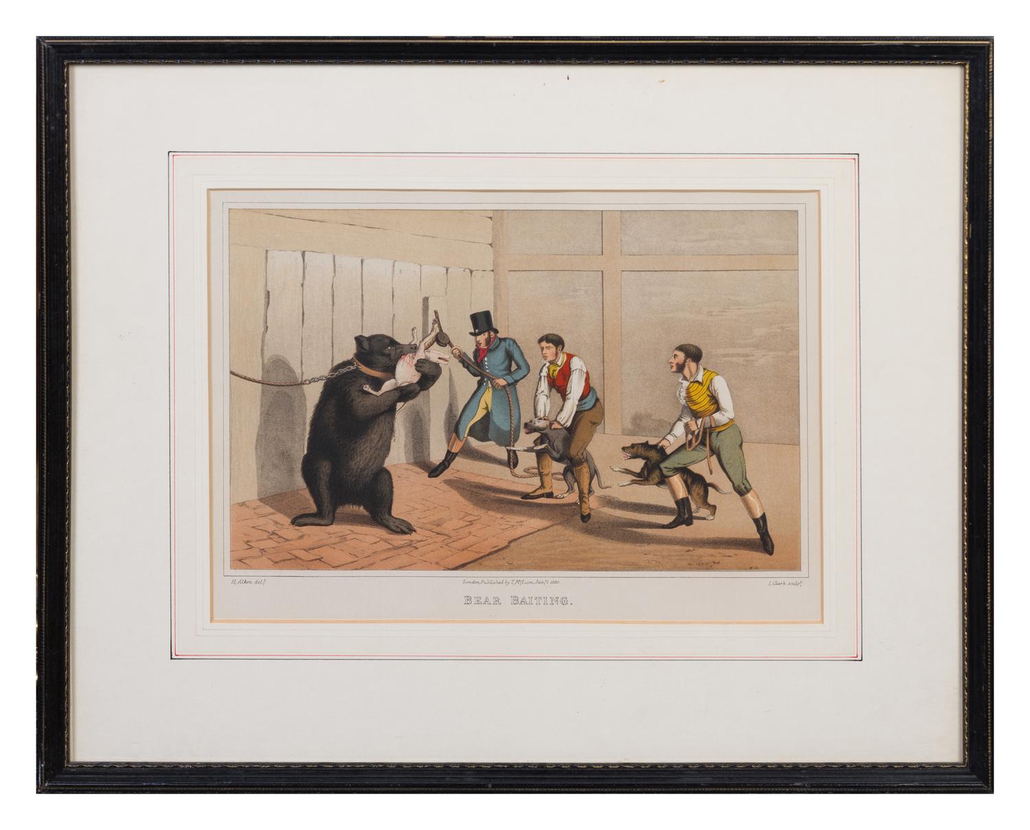 Two English Color Aquatints Height 16 1/4 x width 19 1/2 inches (framed).