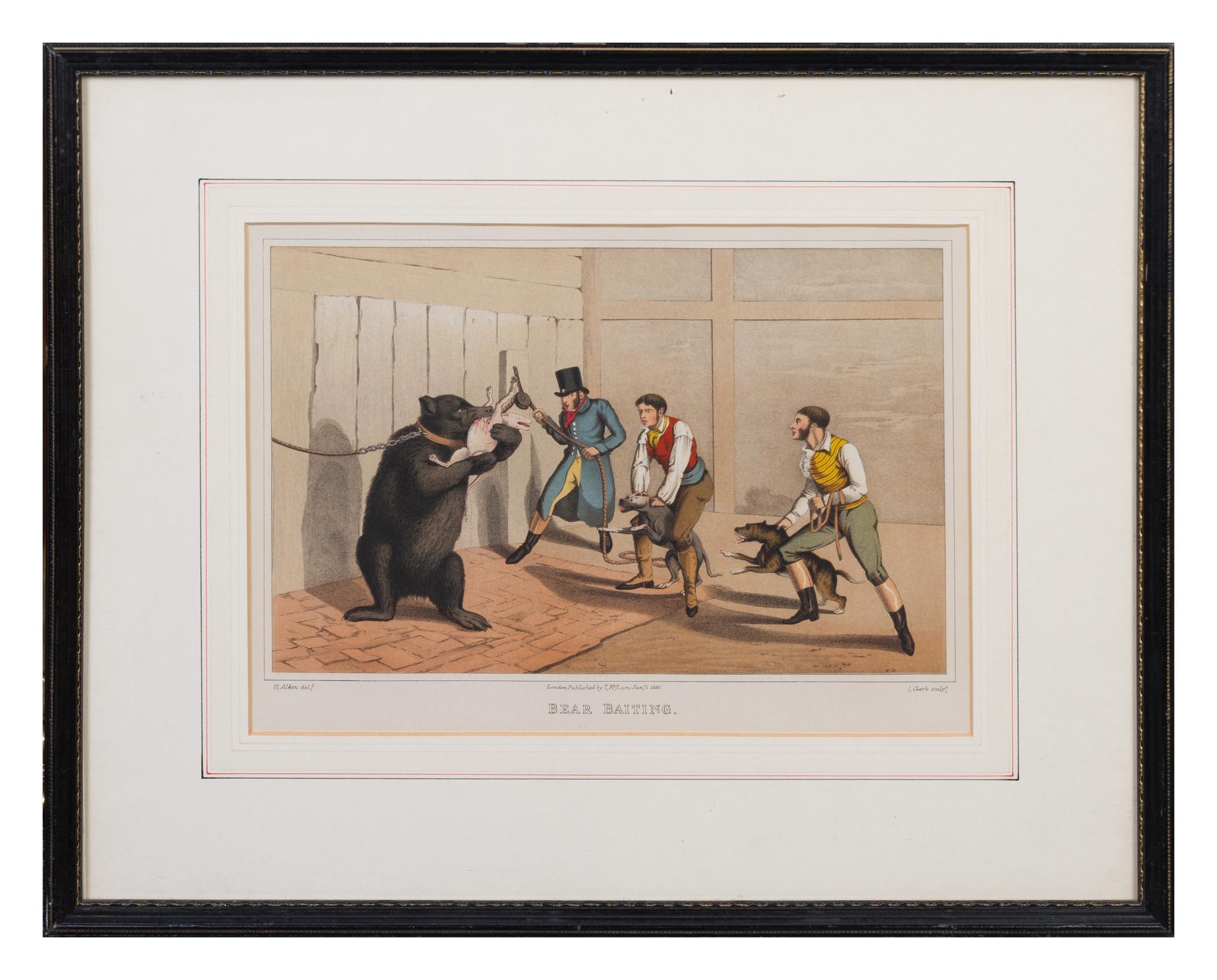 Two English Color Aquatints Height 16 1/4 x width 19 1/2 inches (framed).