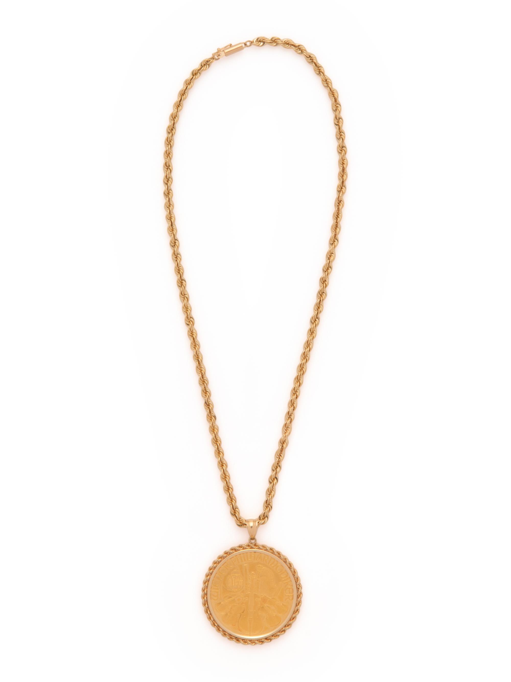 YELLOW GOLD AND COIN NECKLACE