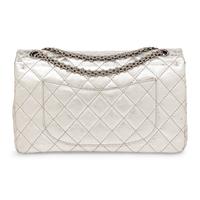 Chanel, Medium 2.55 Reissue Flap Bag in Metallic Silver Leather