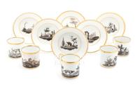 A Set of Five Russian Porcelain Cups and Six Saucers Diameter of saucer 5 inches. — GARDNER