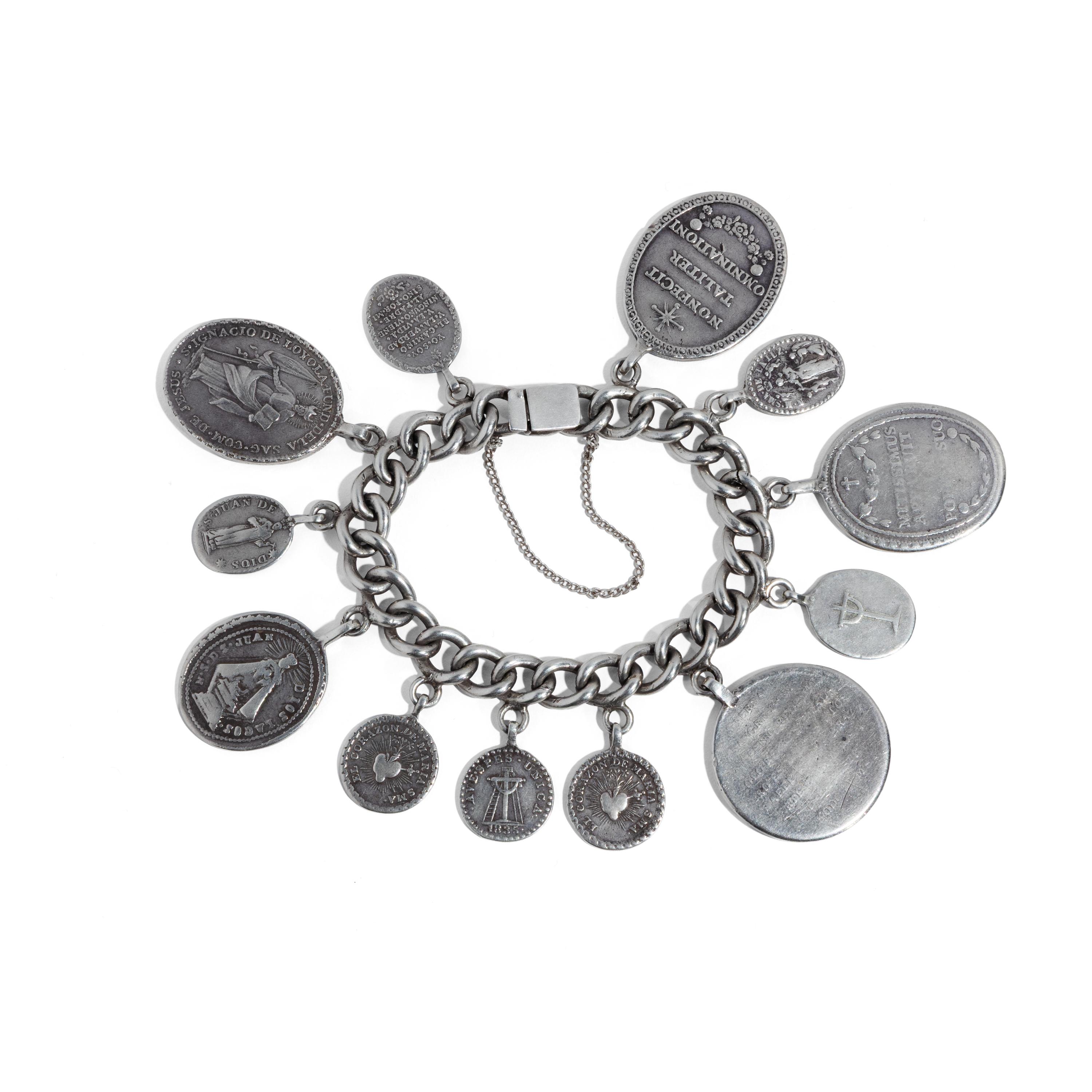 Spanish Colonial Religious Bracelet, with Silver Medals