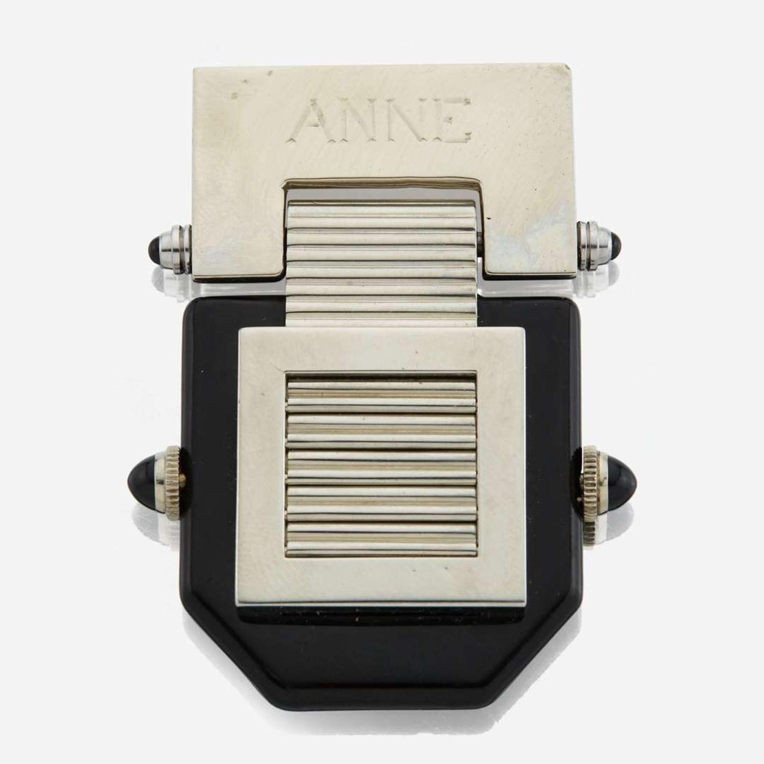 An Art Deco pin shutter gold watch, Verger Feres Louvre