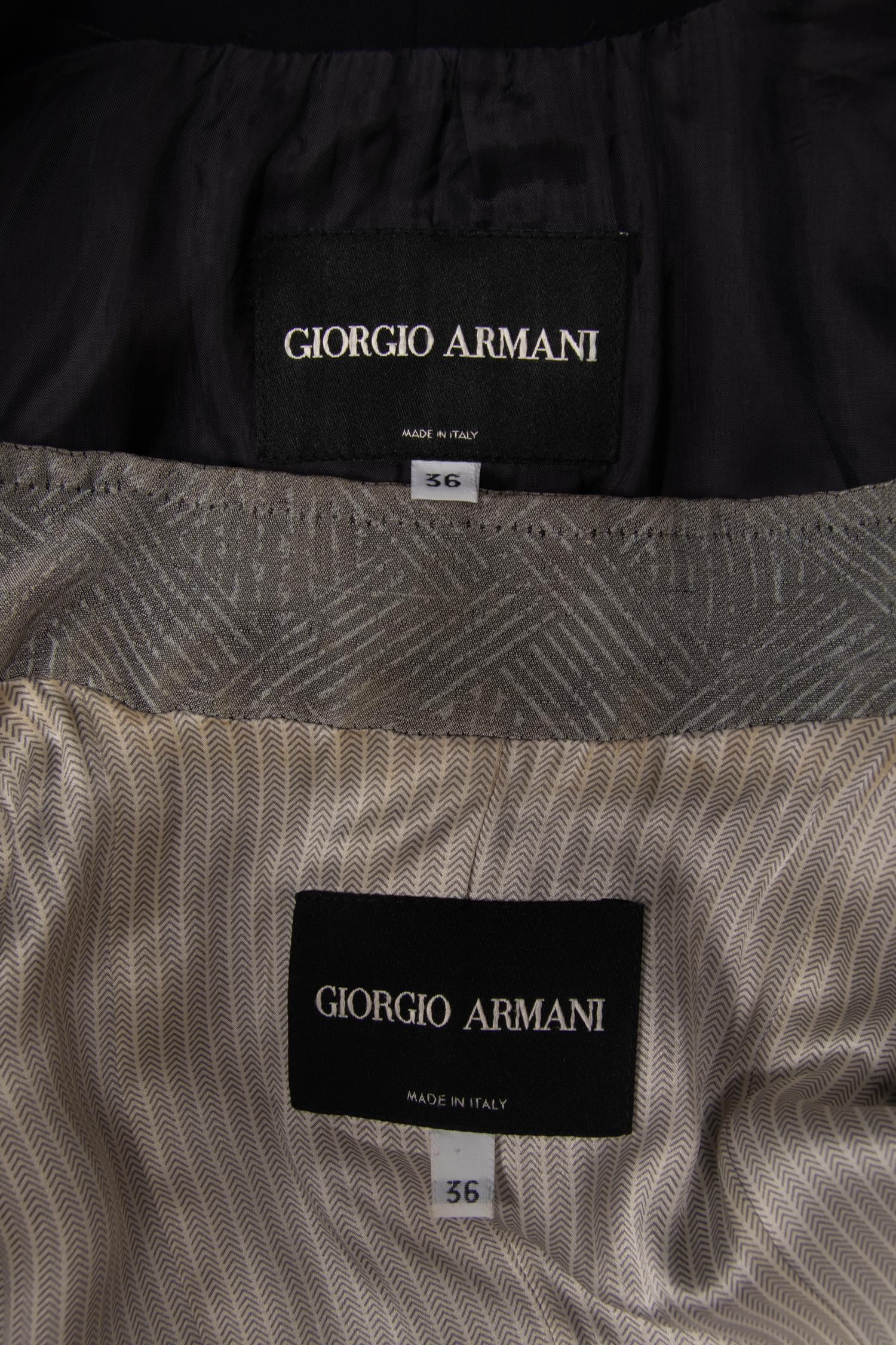 Two Giorgio Armani Black Label Pant Suits