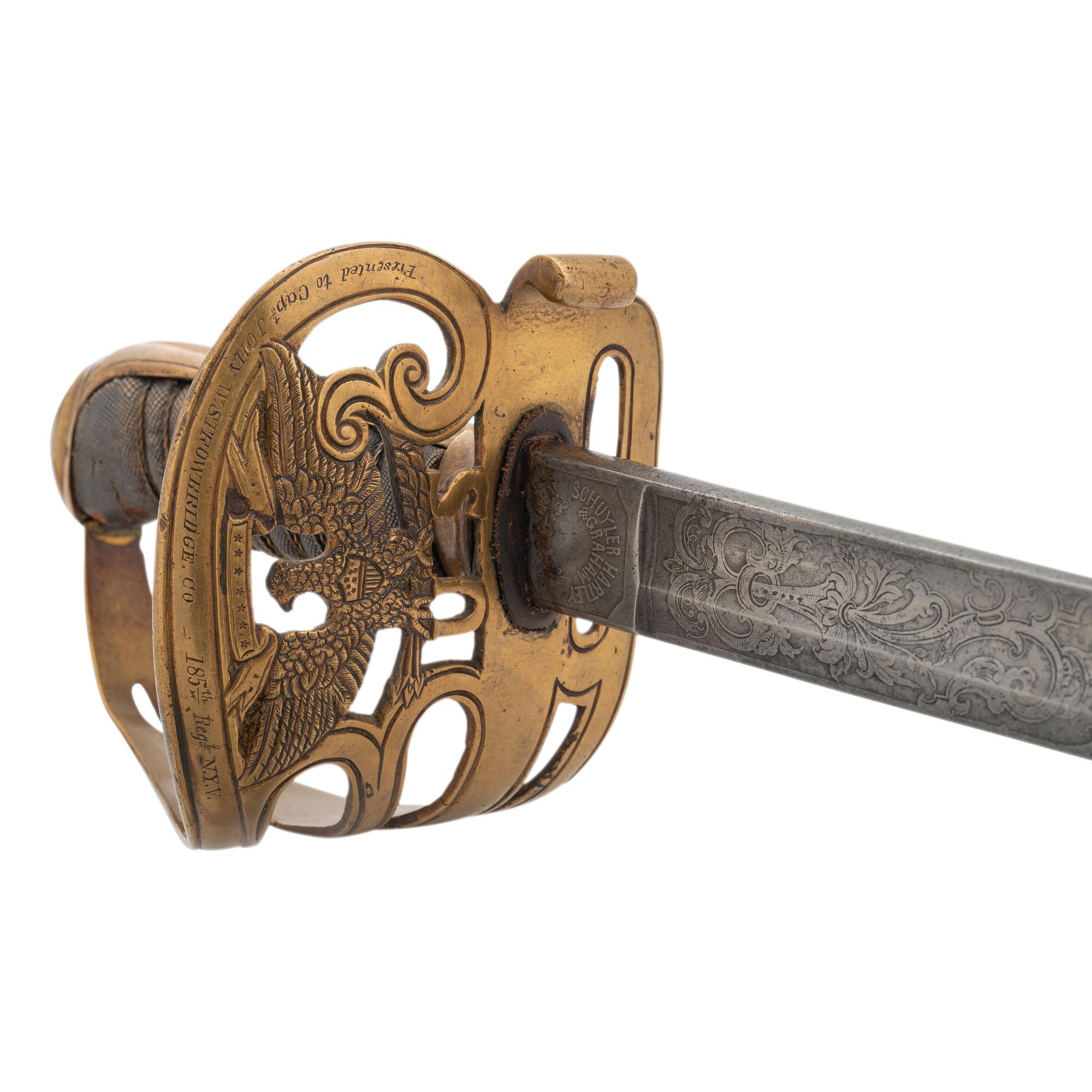 Schuyler, Hartley & Graham Retailed Clauberg Non-Regulation Staff & Field Officer's Sword of Capt. John Strowbridge - 158th NY Inf.