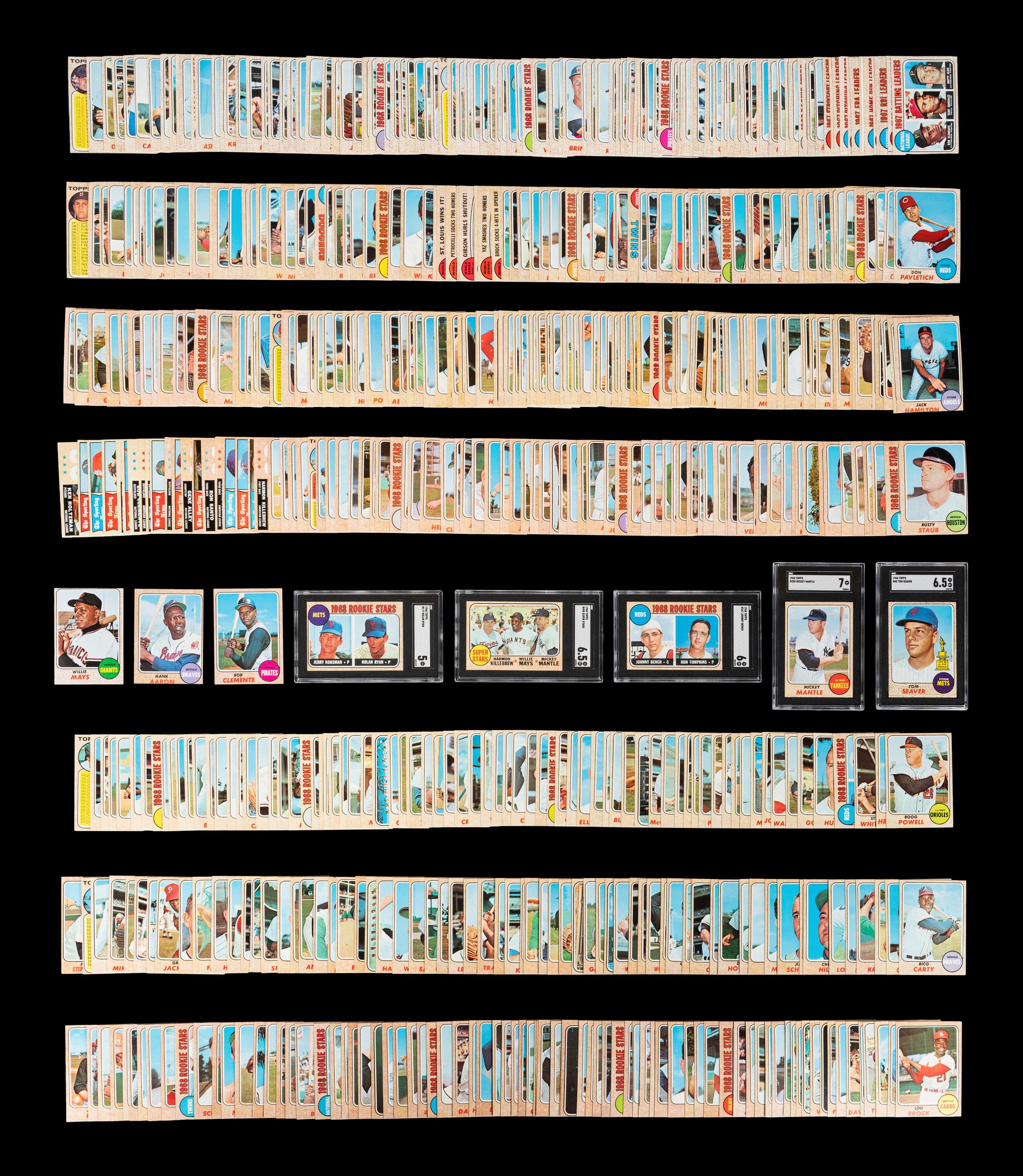 A Complete Set of 1968 Topps Baseball Cards (598/598) Including Graded Nolan Ryan and Johnny Bench Rookie Cards,