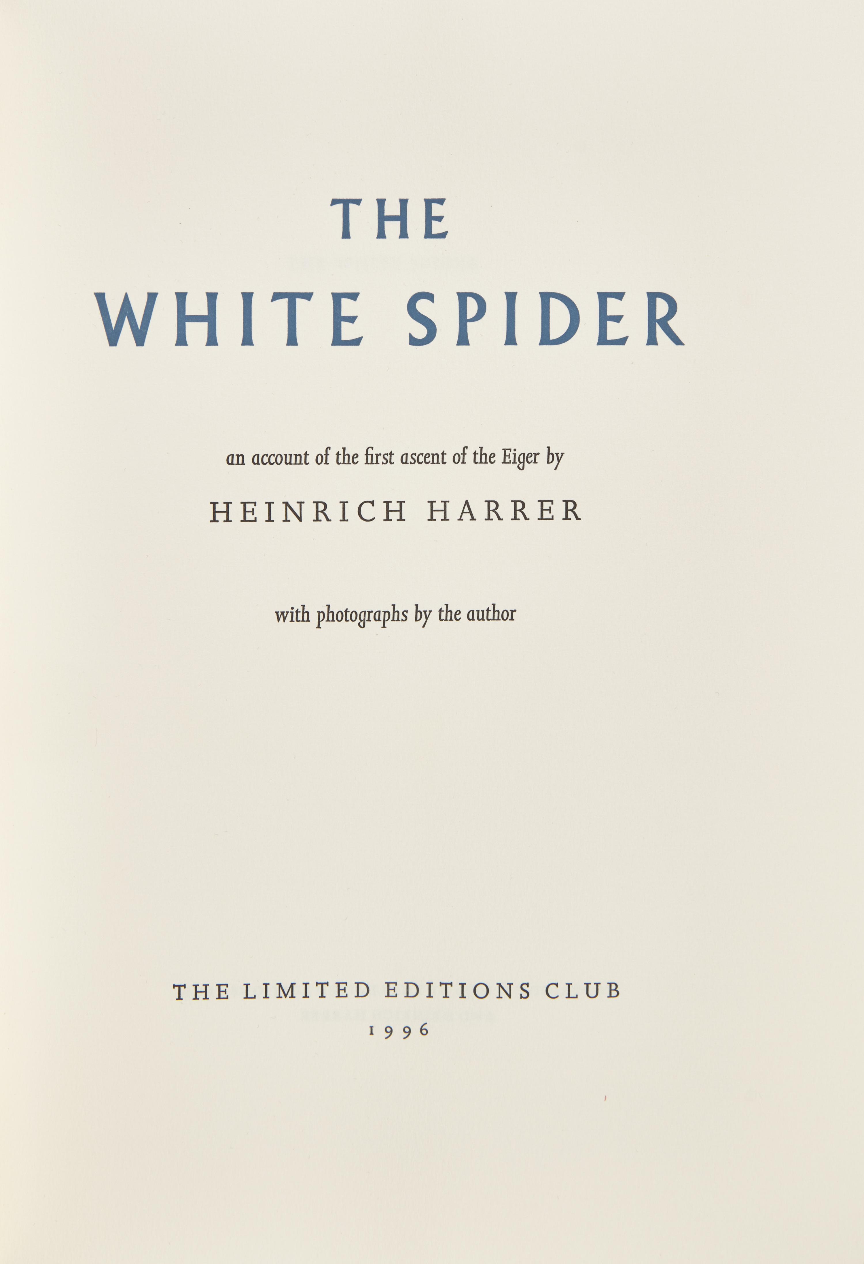[LIMITED EDITIONS CLUB]. HARRER, Heinrich (1912-2006). The White Spider. [New York:] The Limited Editions Club, 1996.