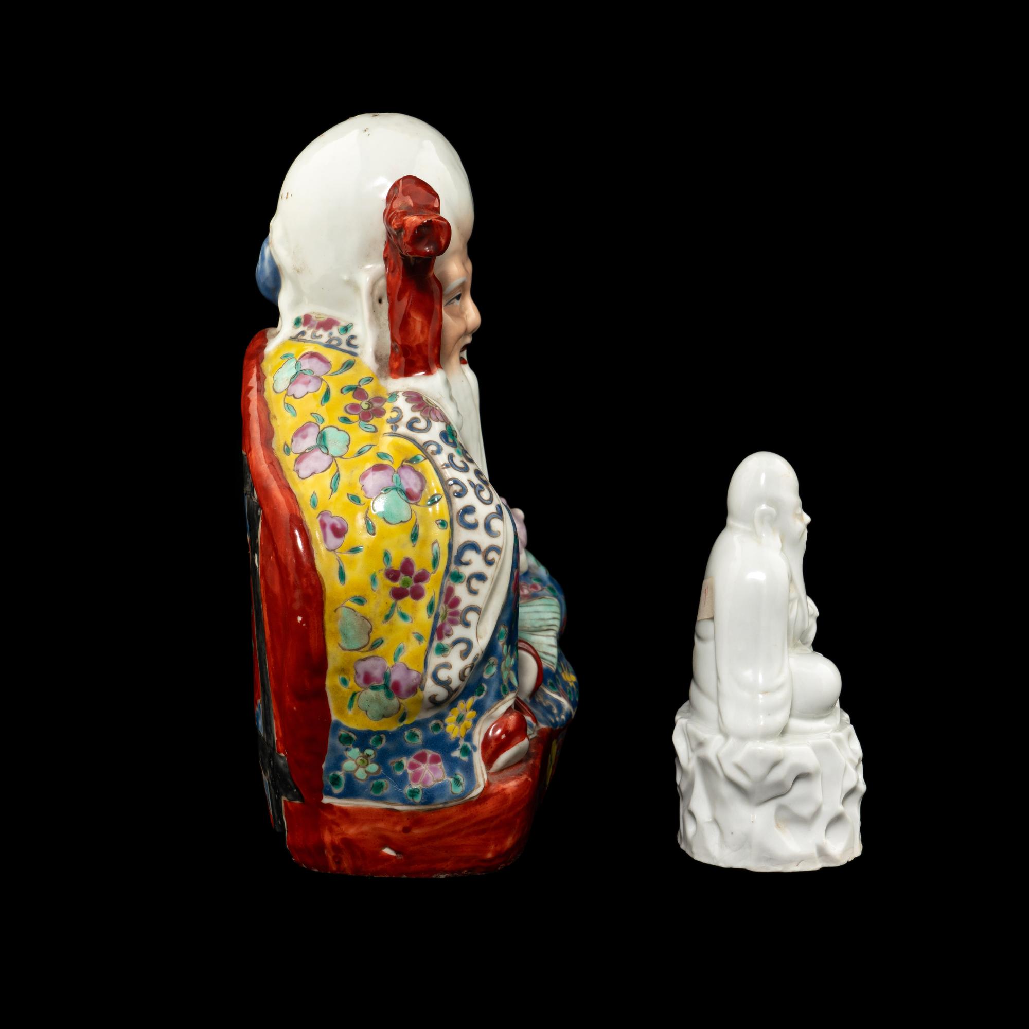 Two Chinese Porcelain Figures of Immortal of Longevity, Shoulao