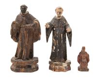 Three Carved Wood Santos Figures — 18TH/19TH CENTURY
