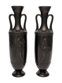 A Pair of Attic Style Bronze Vases