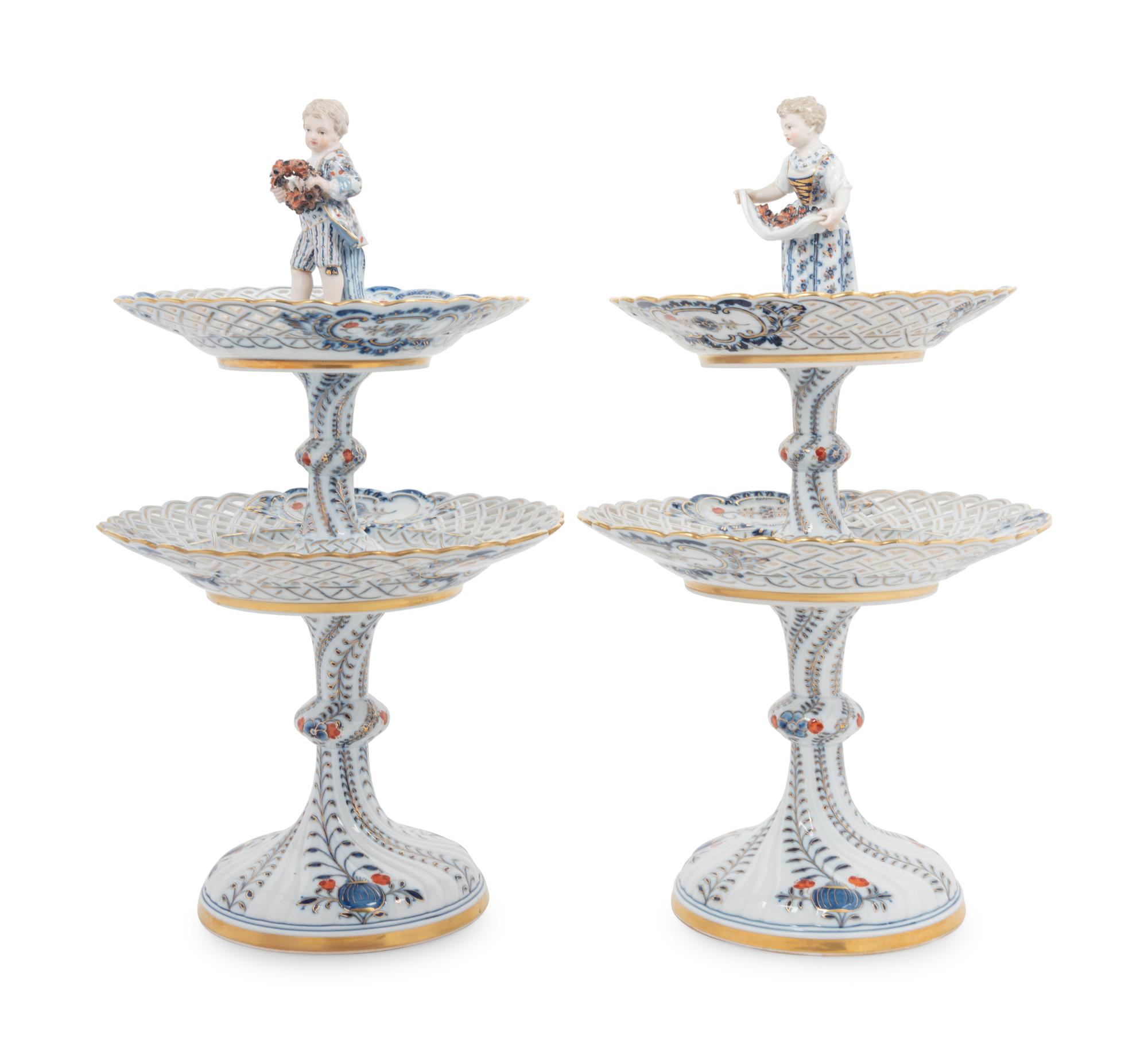 A Pair of Meissen Porcelain Tazze