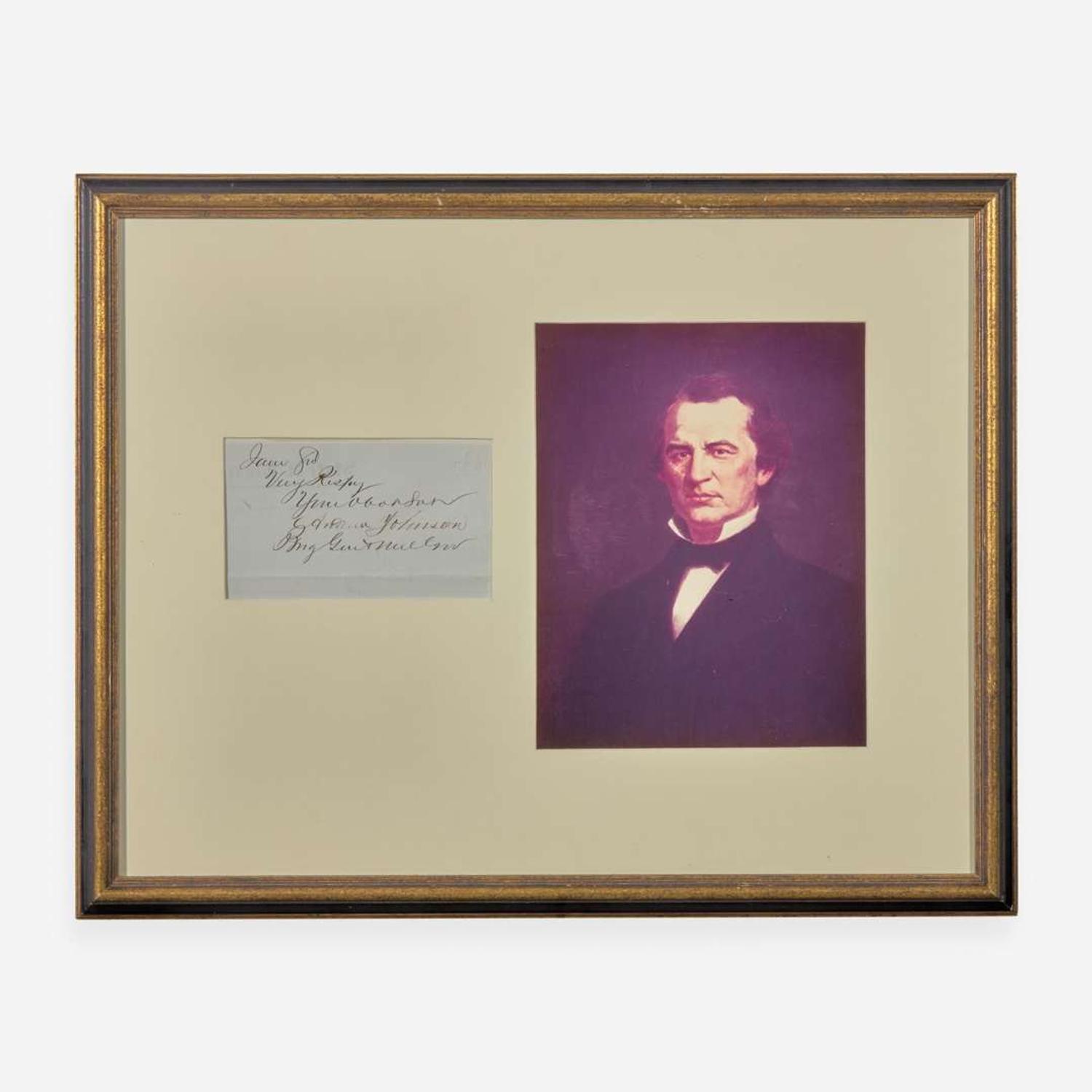 [Presidential] Johnson, Andrew Manuscript Letter, signed