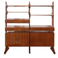 A Mid-Century Shelving Unit 74.5" W each x 16" D x 81" H — Italy, Mid-20th Century