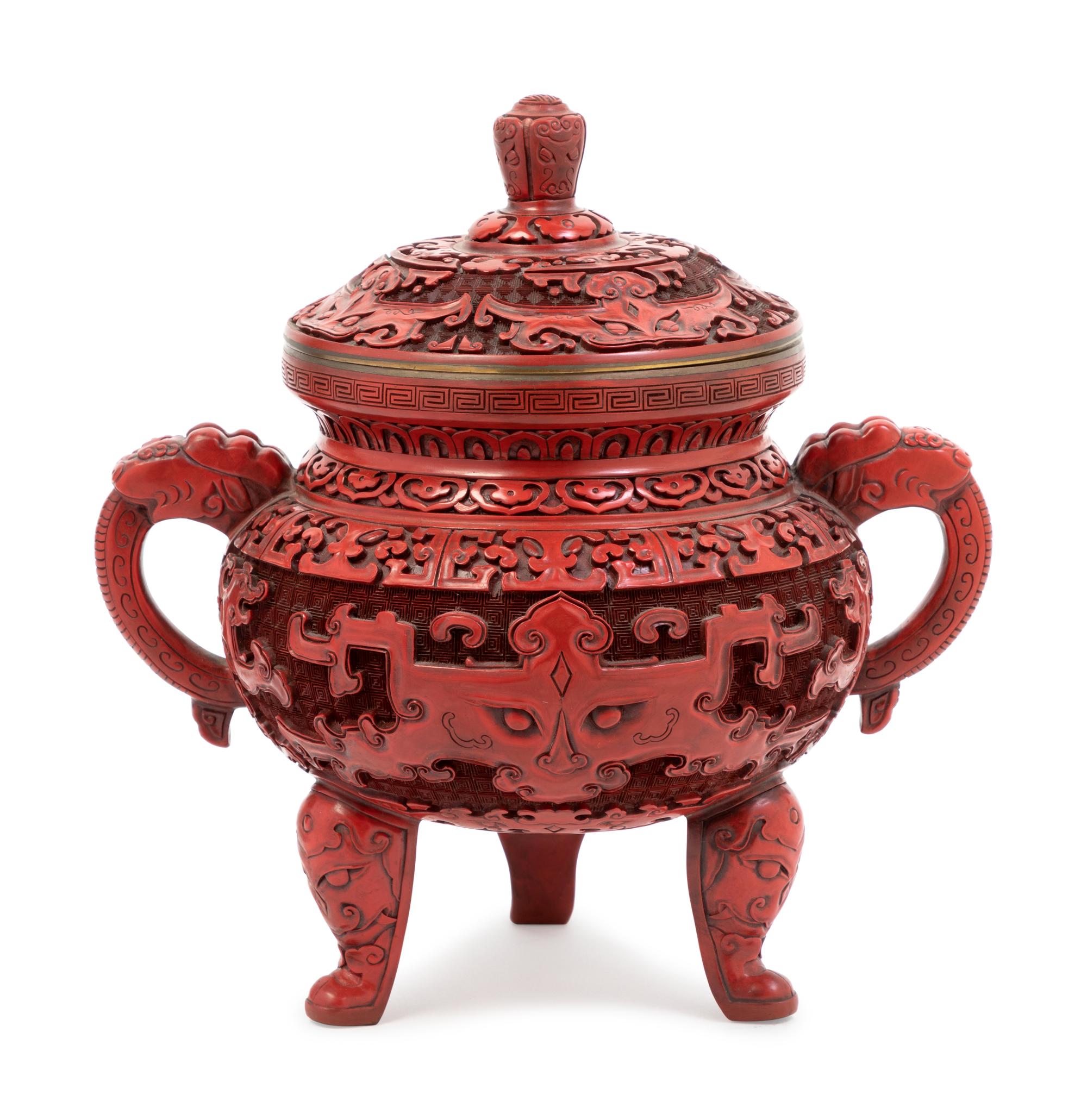 A Chinese Red Lacquer Censer