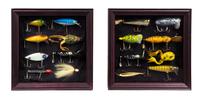 A Group of Decorative Articles Shadow boxes 9 3/8 x 9 3/8 inches.